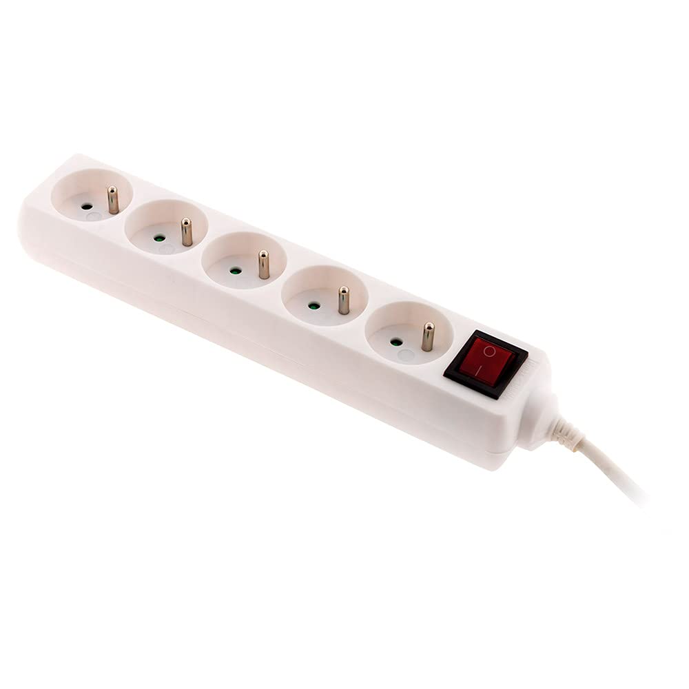 Bloc multiprise 5x16A 2P+T interrupteur - blanc - Zenitech - 8