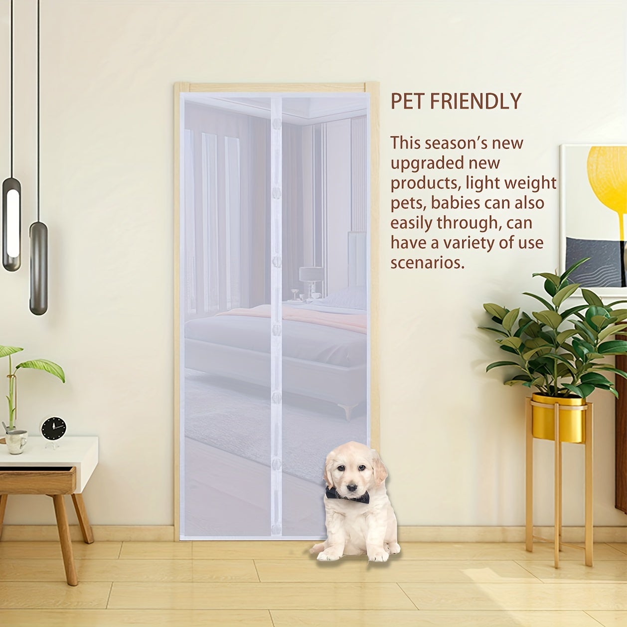 Moustiquaire Magnétique Marron Pour Porte (largeur 80 Cm