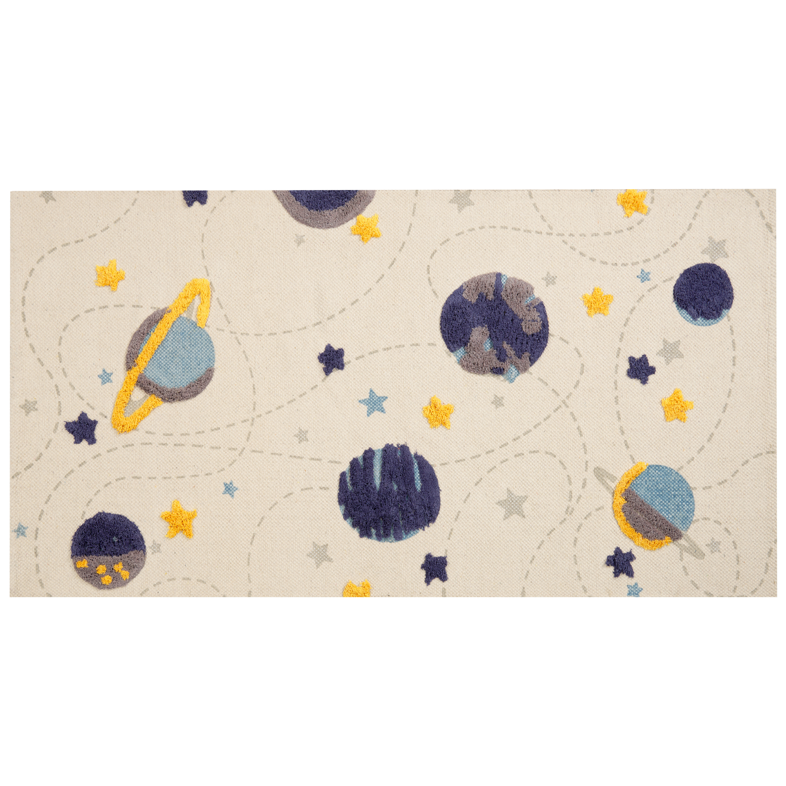 Beliani alfombra de algodón multicolor motivo galaxia 80 x 150 cm langsa