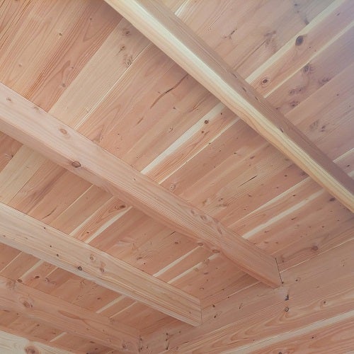 Studio de jardin NANTUA 20m² - Bois Douglas épaisseur 55mm - Baie vitrée Alu & Fenêtres PVC GROSFILLEX - Toiture Bacacier avec voliges - 6