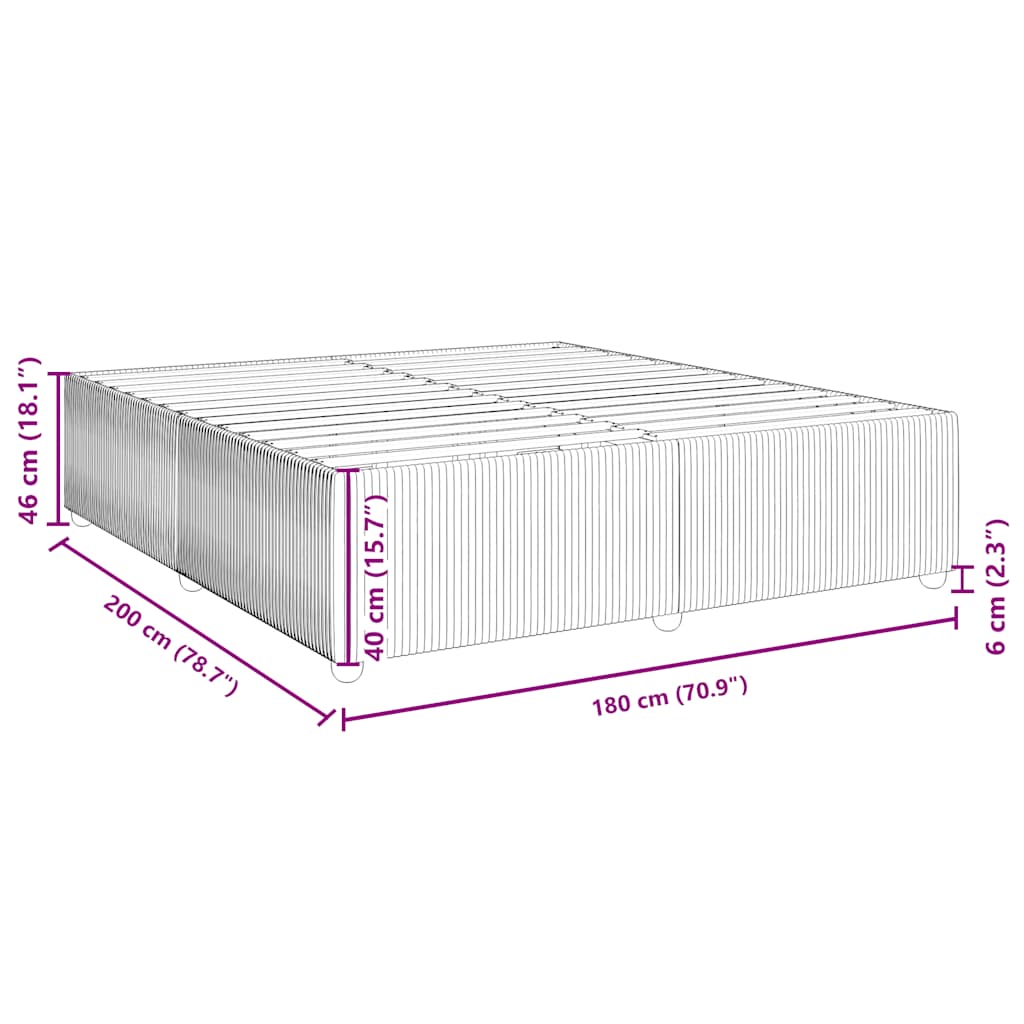 Cadre de lit sans matelas gris clair 180 x 200 cm en tissu - 9