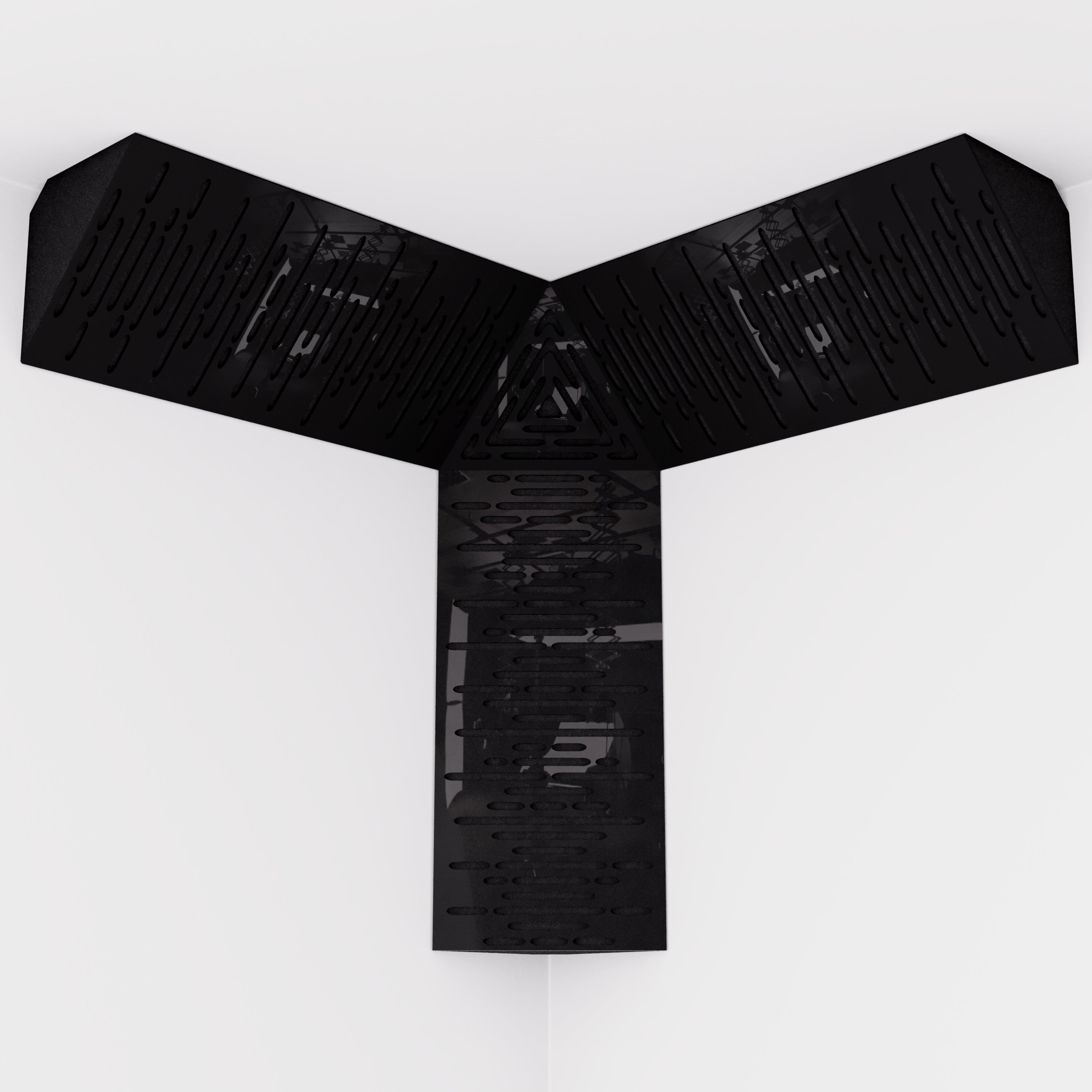 Lot de 2 Pièges à basses d'angle cubiques TRICUB WAVE acoustiques insonorisants - Plastique perforé et mousse acoustique - Noir brilliant - 4