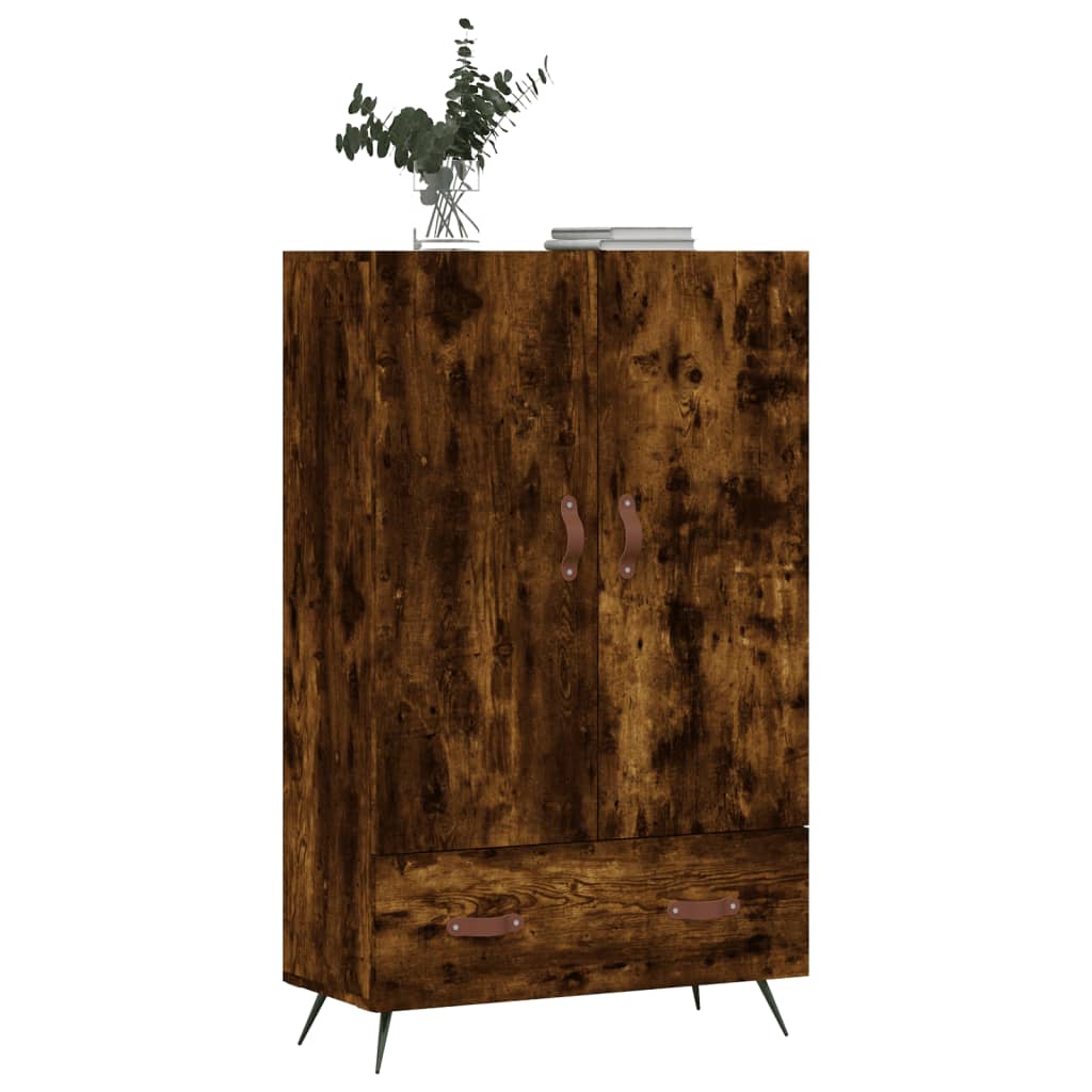 Credenza alta in rovere affumicato 69,5x31x115 cm in multistrato - 4
