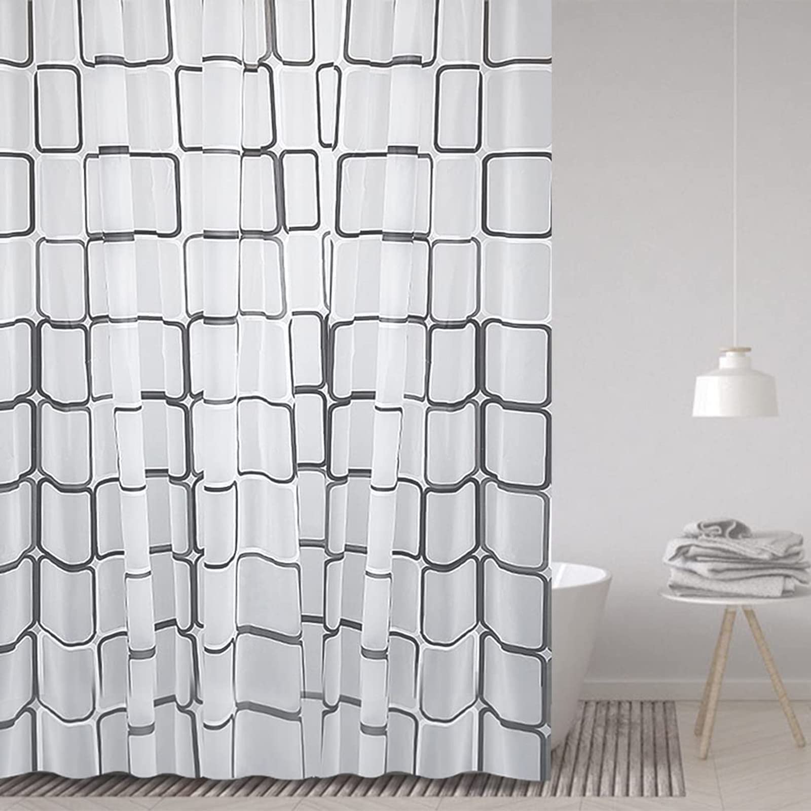 Rivestimento Doccia PEVA Verde - Impermeabile, Con Magnetini E Senza Odore - 183x183 Cm