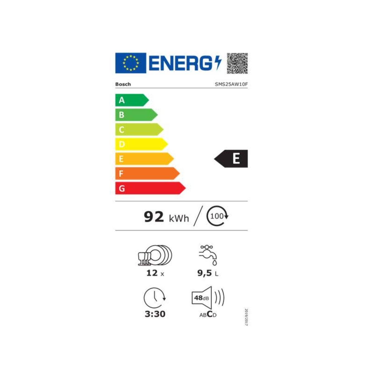 Lave-vaisselle 60cm 12 couverts 48db blanc - Bosch SMS25AW10F - 2