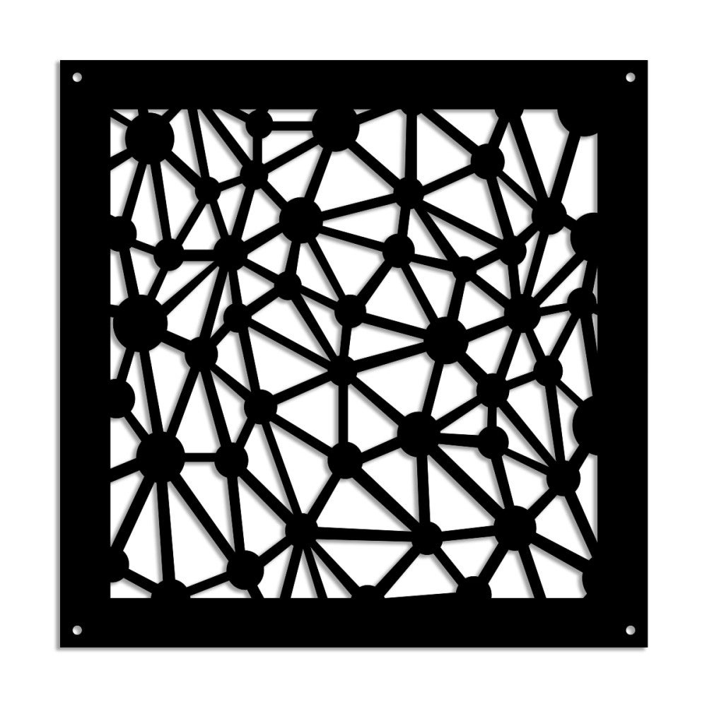 ATOM - Panel perforowany z PVC - Osłona przeciwsłoneczna - Rozmiar 98x98 cm - Grubość 1 cm - Kolor CZARNY
