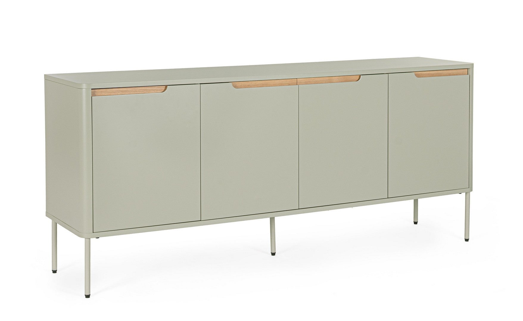 Buffet en acier, 4 portes, revêtement en papier, 170 × 40 × 75 cm, gris ...