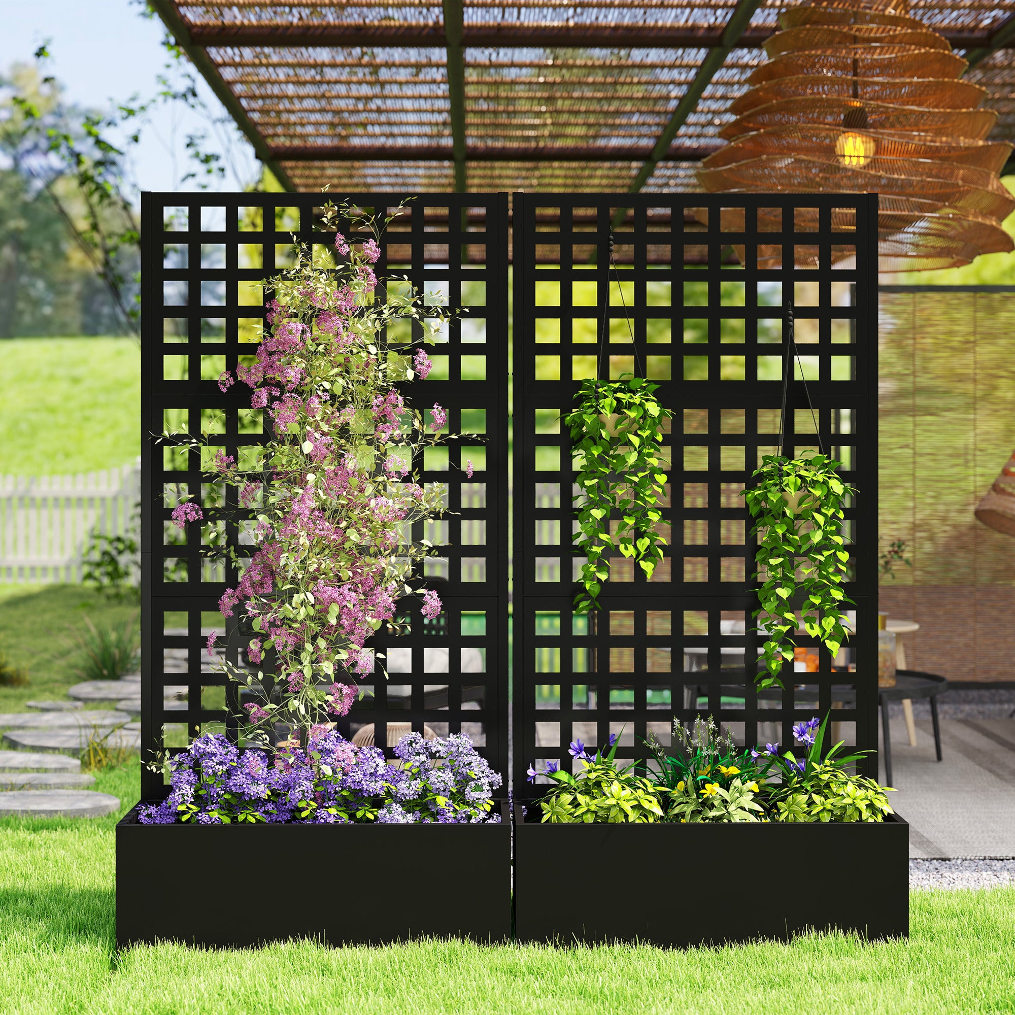 Jardinière avec treillis Acier galvanisée Outsunny - 9