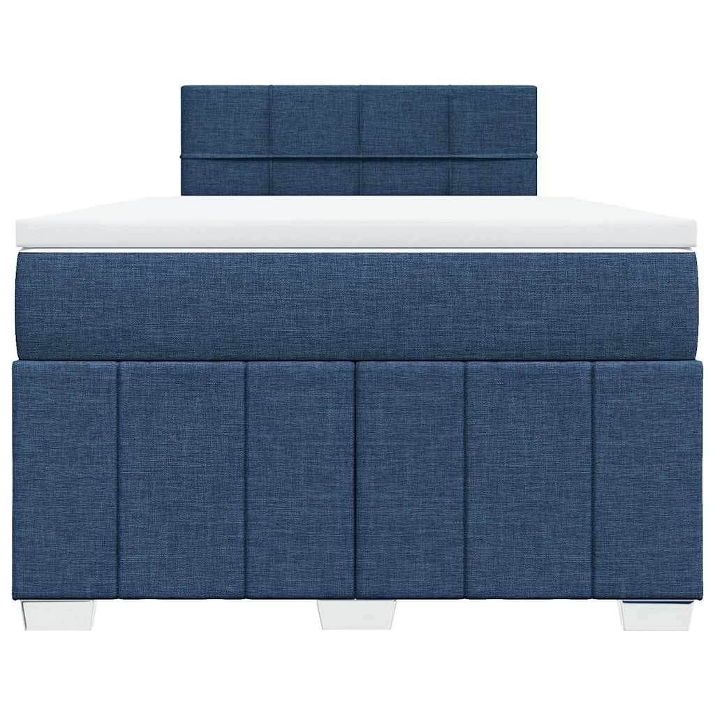 Maison Exclusive - Sommier à lattes de lit avec matelas Bleu 120x200 cm Tissu - 4