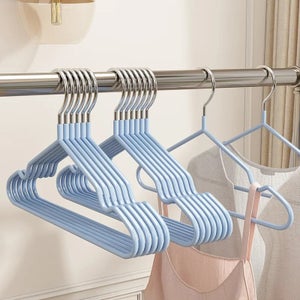 Cintres Velours Courte Longueur – Gain De Place, Antidérapants, Crochet Rotatif 360°, Pour Petits Placards Et Vêtements Délicats