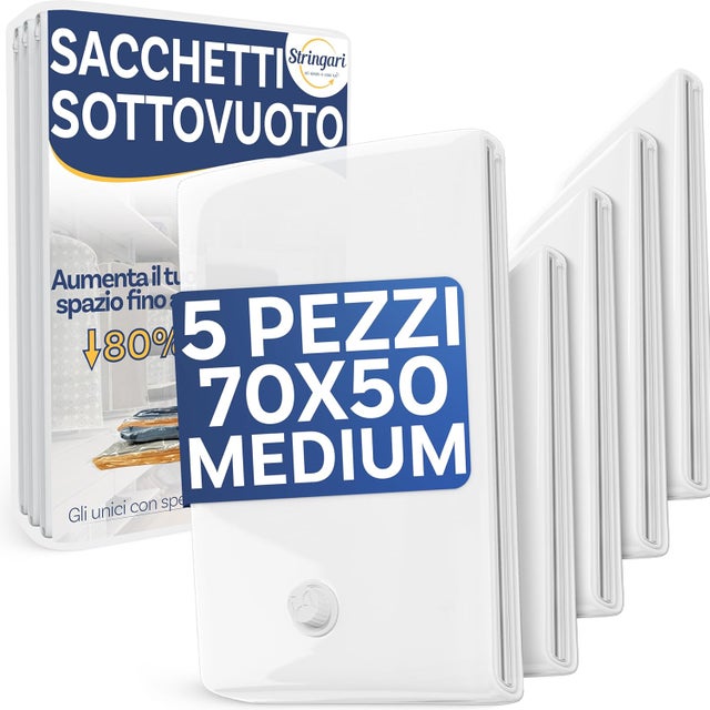 UppyHome 6 Sacchi Sottovuoto Salvaspazio XL 70x120 Cm - Riutilizzabili Per Piumoni, Coperte, Vestiti