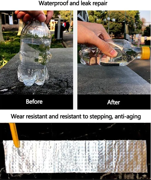 Nastro butilico, 5 cm x 1,0 mm x 5 m, nastro adesivo per perdite d'acqua nei tubi del tetto in lamiera, nastro antistrappo, nastro per riparazioni di - 3