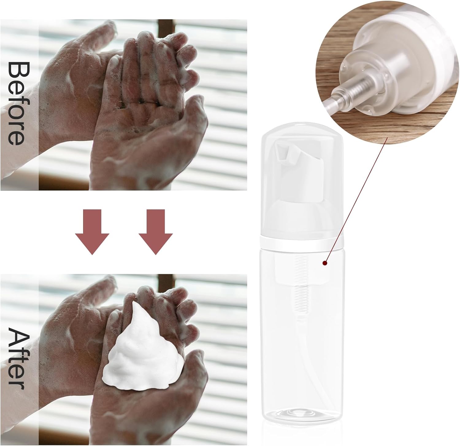Bouteille à pompe en mousse plastique PET - 5