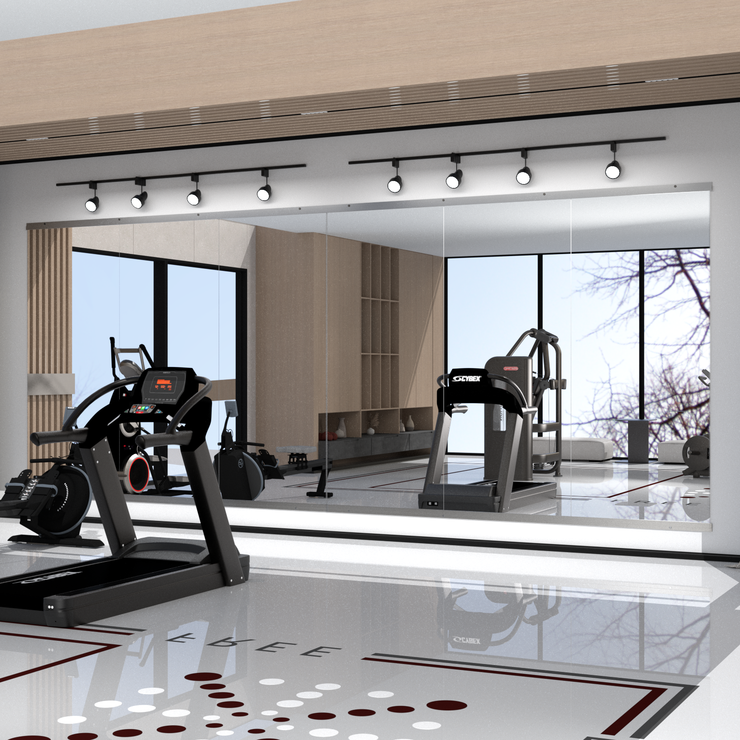 Elemango Accueil Miroir de gymnase, 143.5 x 60cm (3pièces) , verre trempé sans cadre, Grand miroir de yoga, Danse montée au mur - 3