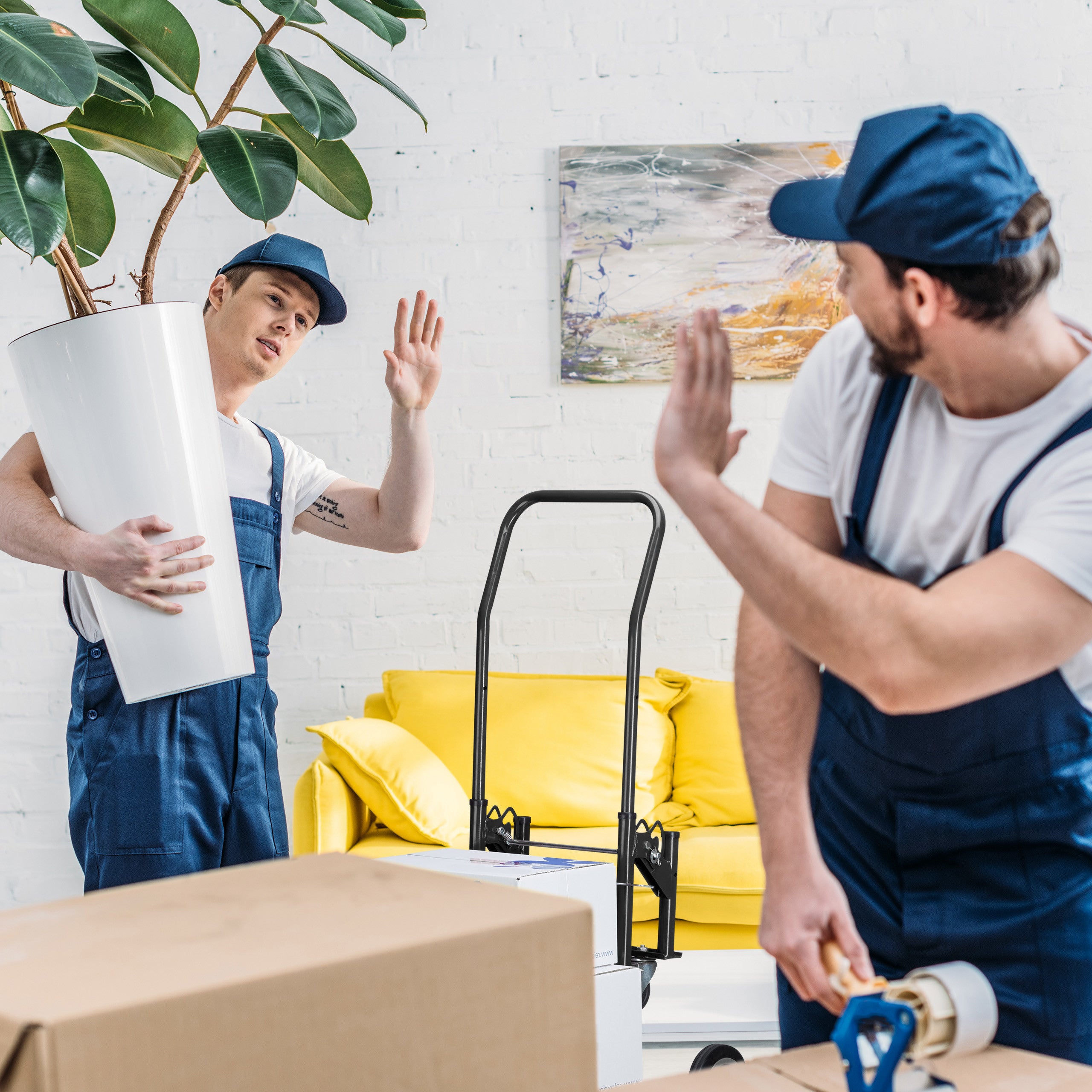 Diable pour escaliers, chariot de transport, porte-charge pliable, jusqu'à 50/150 kg, roue en caoutchou, noir, Relaxdays - 3