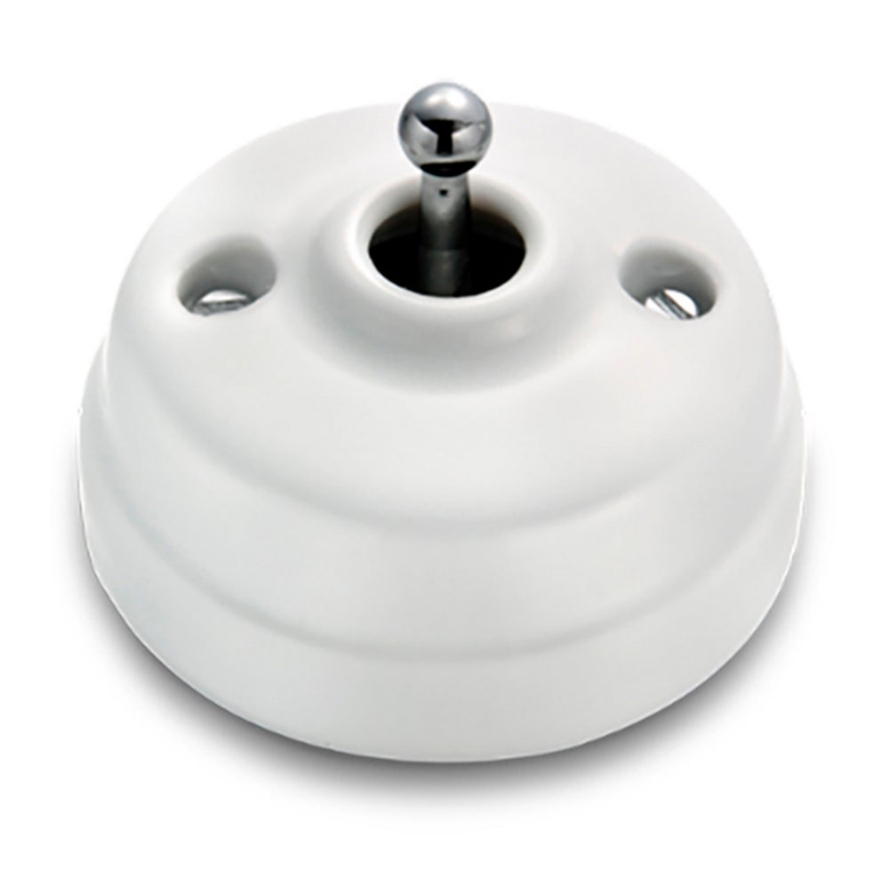 Va-et-vient porcelaine [fontini] Dimbler, 2700 W, chrome brillant, installation apparent ou encastré, design néo-vintage, certifié CE60308 - 3