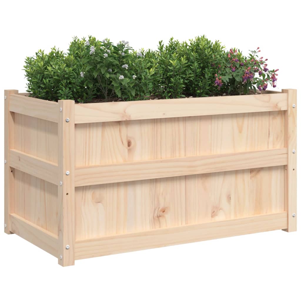 Lot de 2 Jardinières - Bac à Fleurs - Pot De Fleurs bois de pin massif n2218l - 4