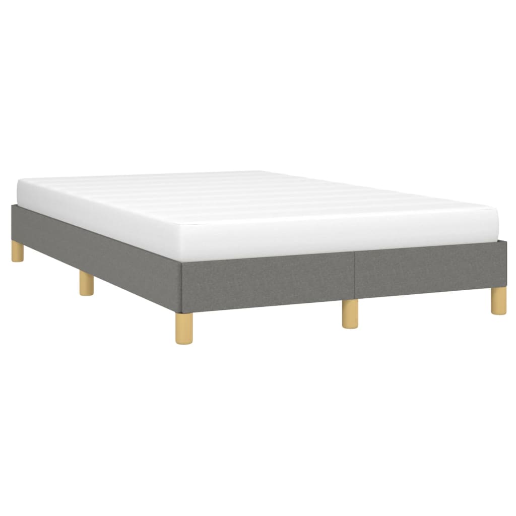 Cadre de lit sans matelas gris foncé 120 x 190 cm tissu - 4
