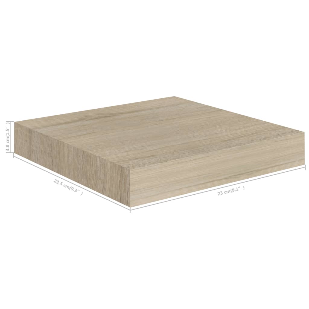 étagères murales flottantes 2 pcs chêne 23x23,5x3,8 cm MDF - 8