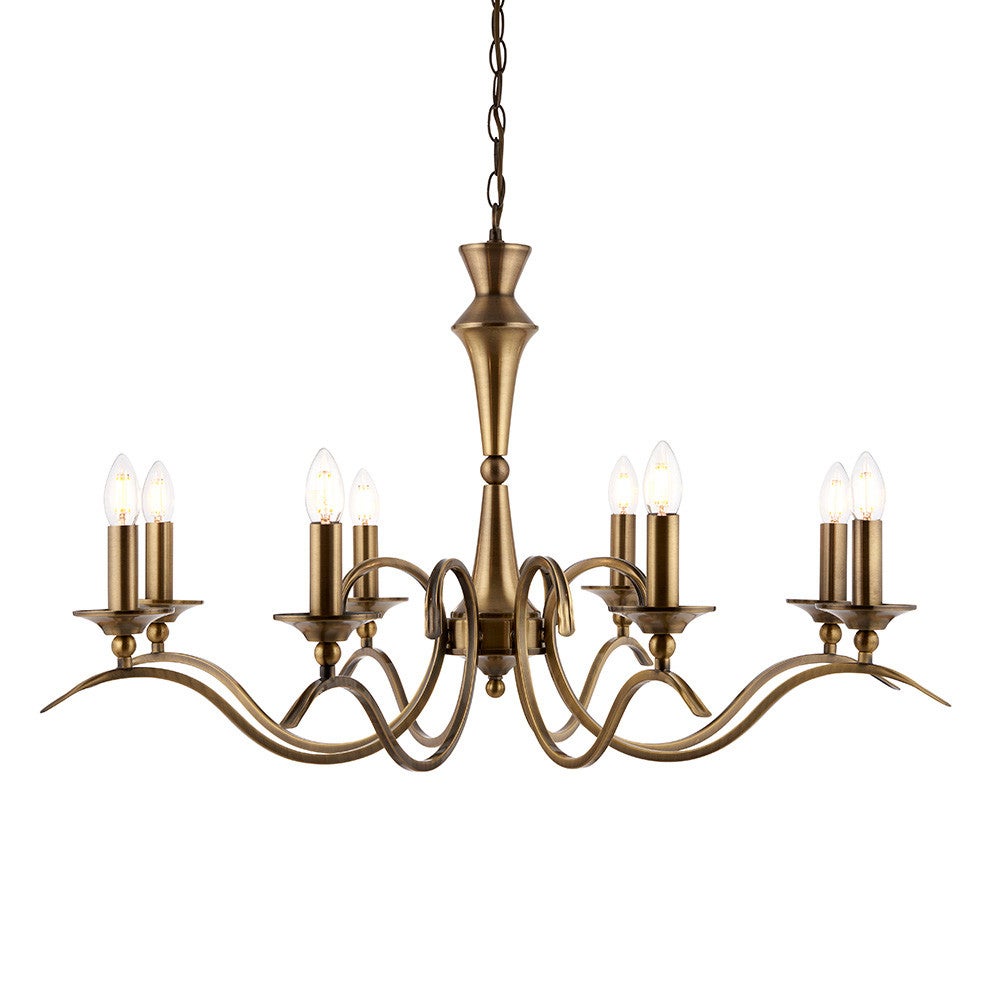 Lampa wisząca KORA antyczna mosiężna 8xE14x15W metal wym:120x88,5x88,5cm IP20 Endon