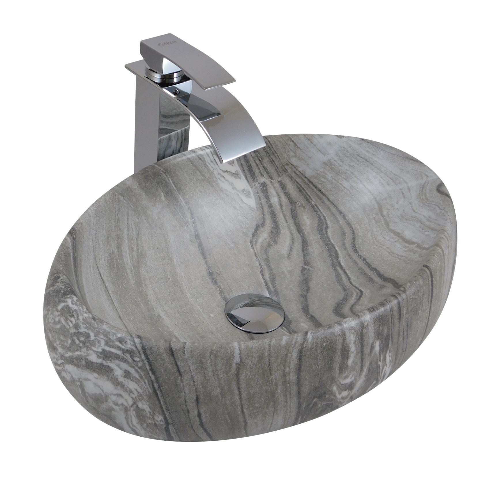 Umywalka nablatowa Estiva TABRIA Marmo Gray marmur szara 48x34x16 cm