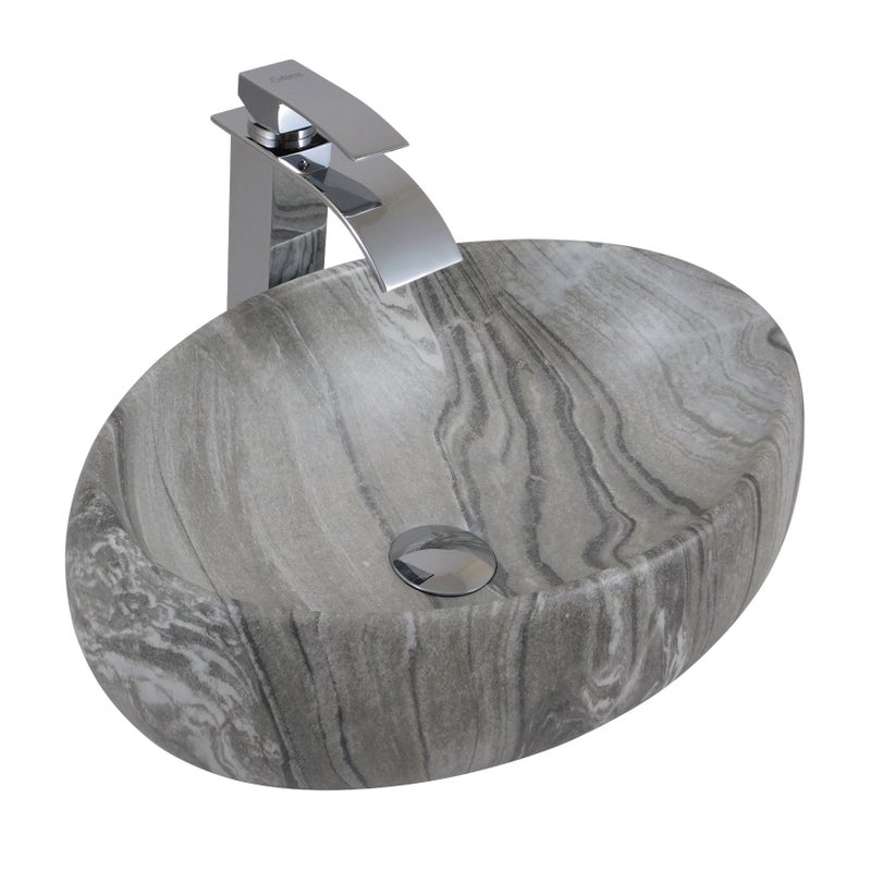 Umywalka nablatowa Estiva TABRIA Marmo Gray marmur szara 48x34x16 cm