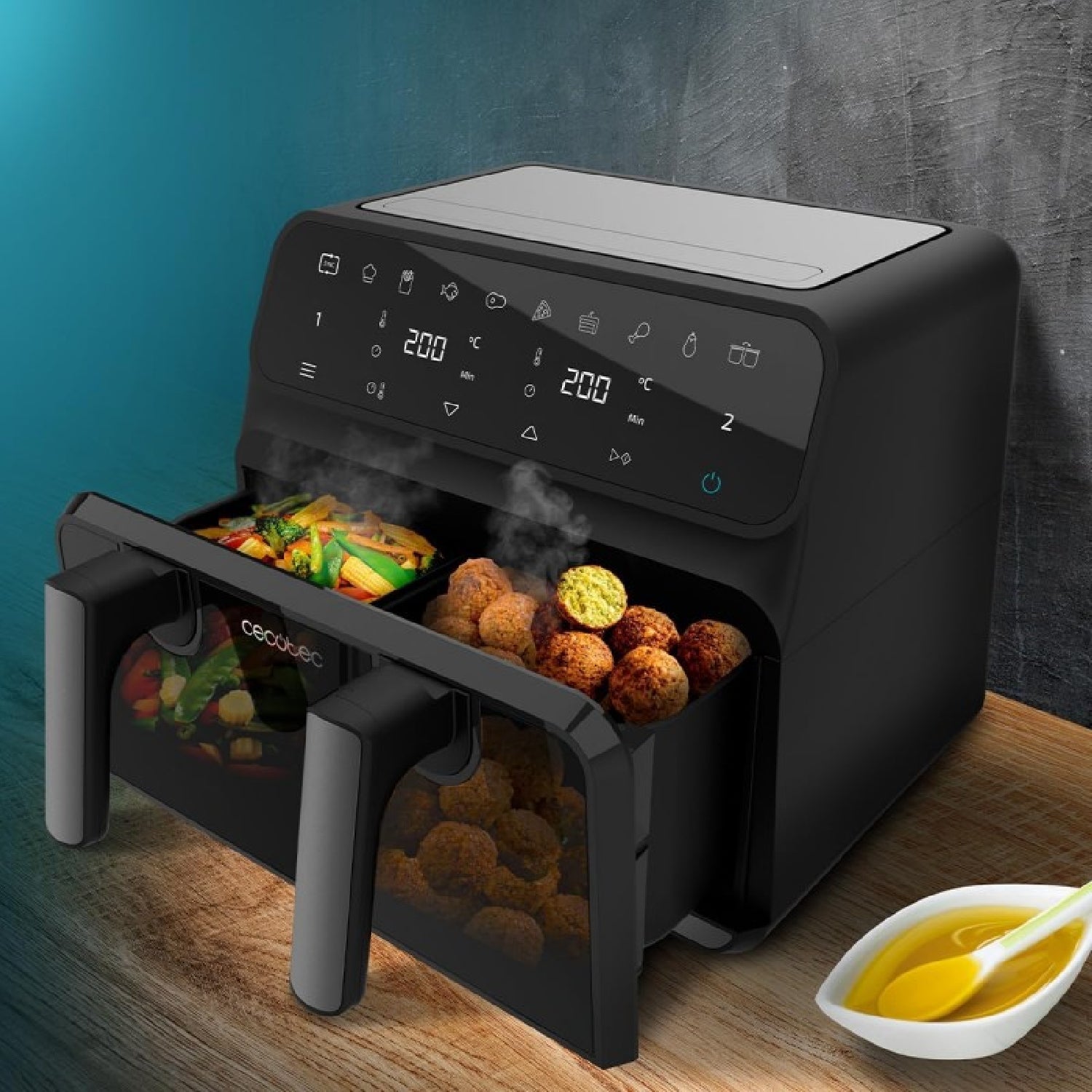 Cecotec 04986 friteuse Unique 9 L Autonome 2850 W Friteuse d’air chaud Noir - 9