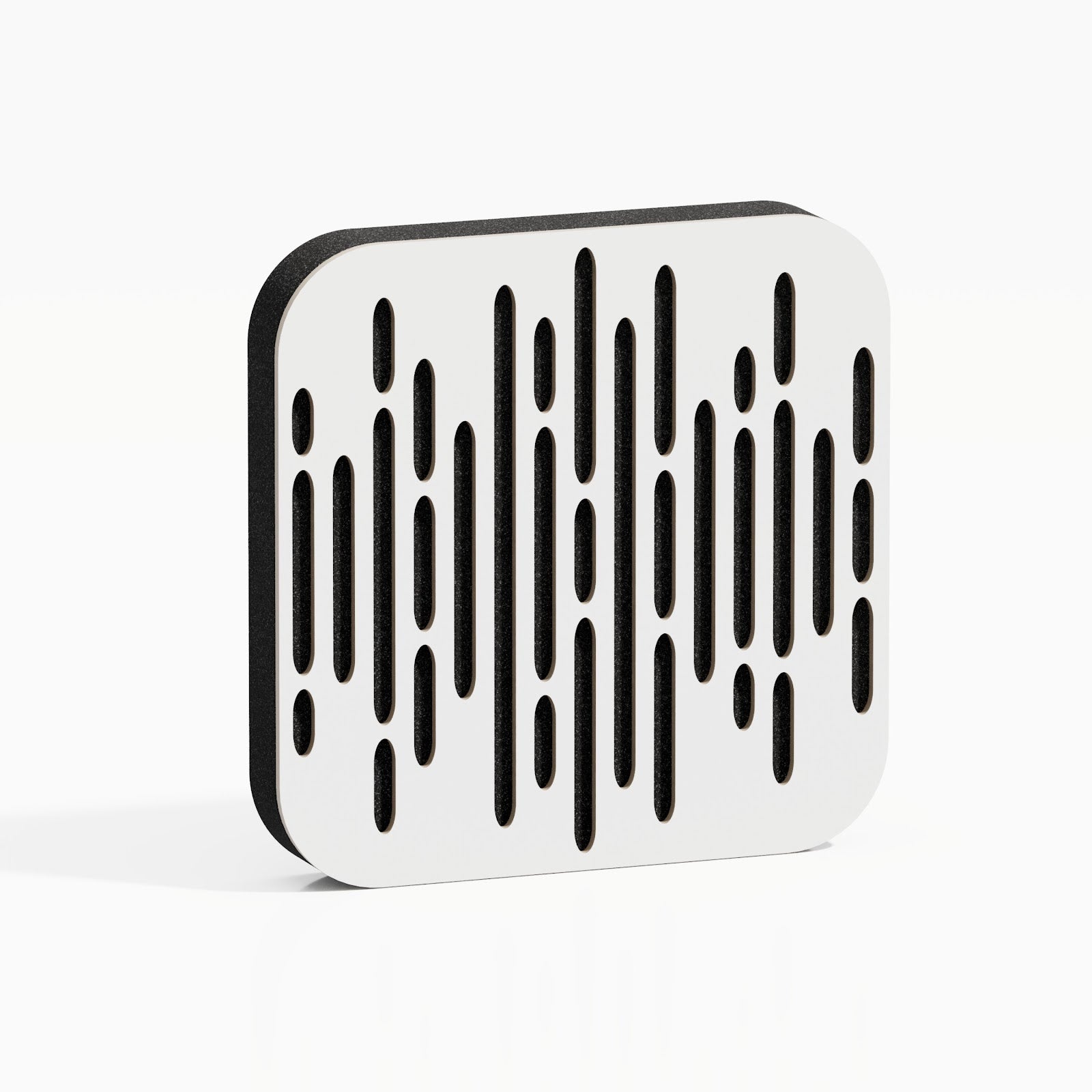 Lot de 8 Mini-Panneaux acoustiques insonorisants WAVE-D 23x23x3 cm - 0,42 m² surf.totale -MDF perforé laminé et mousse acoustique -Blanc - 2