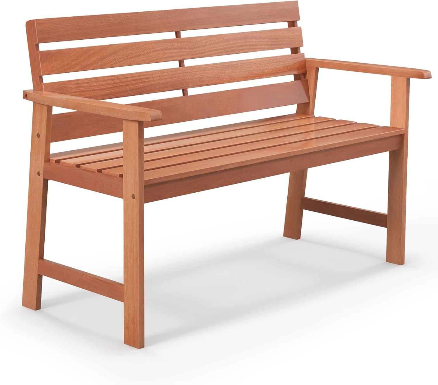 Ławka ogrodowa z twardego drewna, odporna na warunki atmosferyczne，ławka balkonowa z twardego drewna, na taras, balkon, do ogrodu, 120,5 x 64 x 84 cm