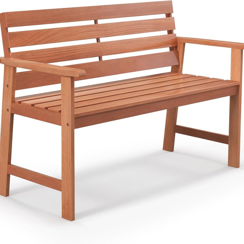 Ławka ogrodowa z twardego drewna, odporna na warunki atmosferyczne,ławka balkonowa z twardego drewna, na taras, balkon, do ogrodu, 120,5 x 64 x 84 cm