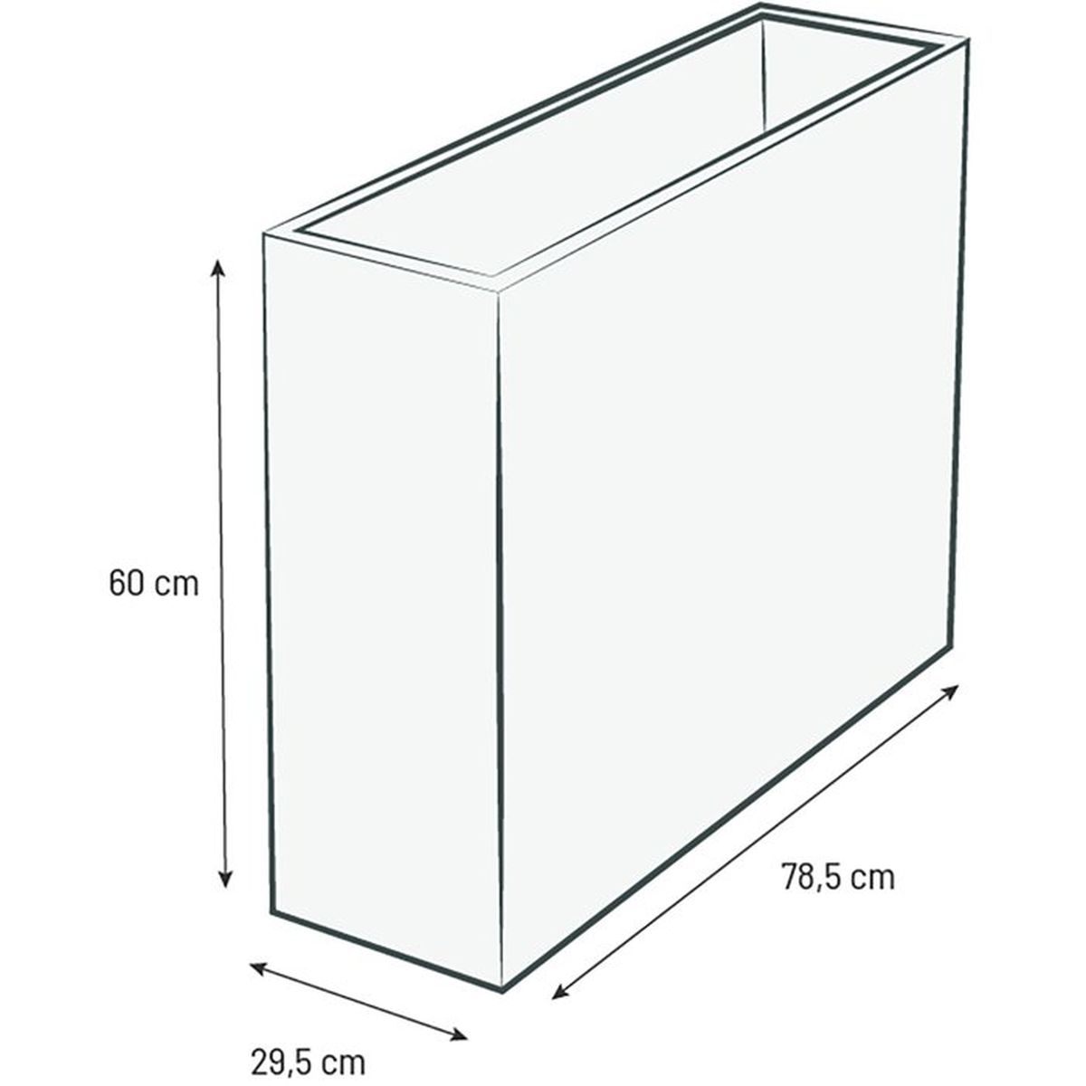 Jardinière muret EDA Volcania Loft L 46 L anthracite double paroi - 2