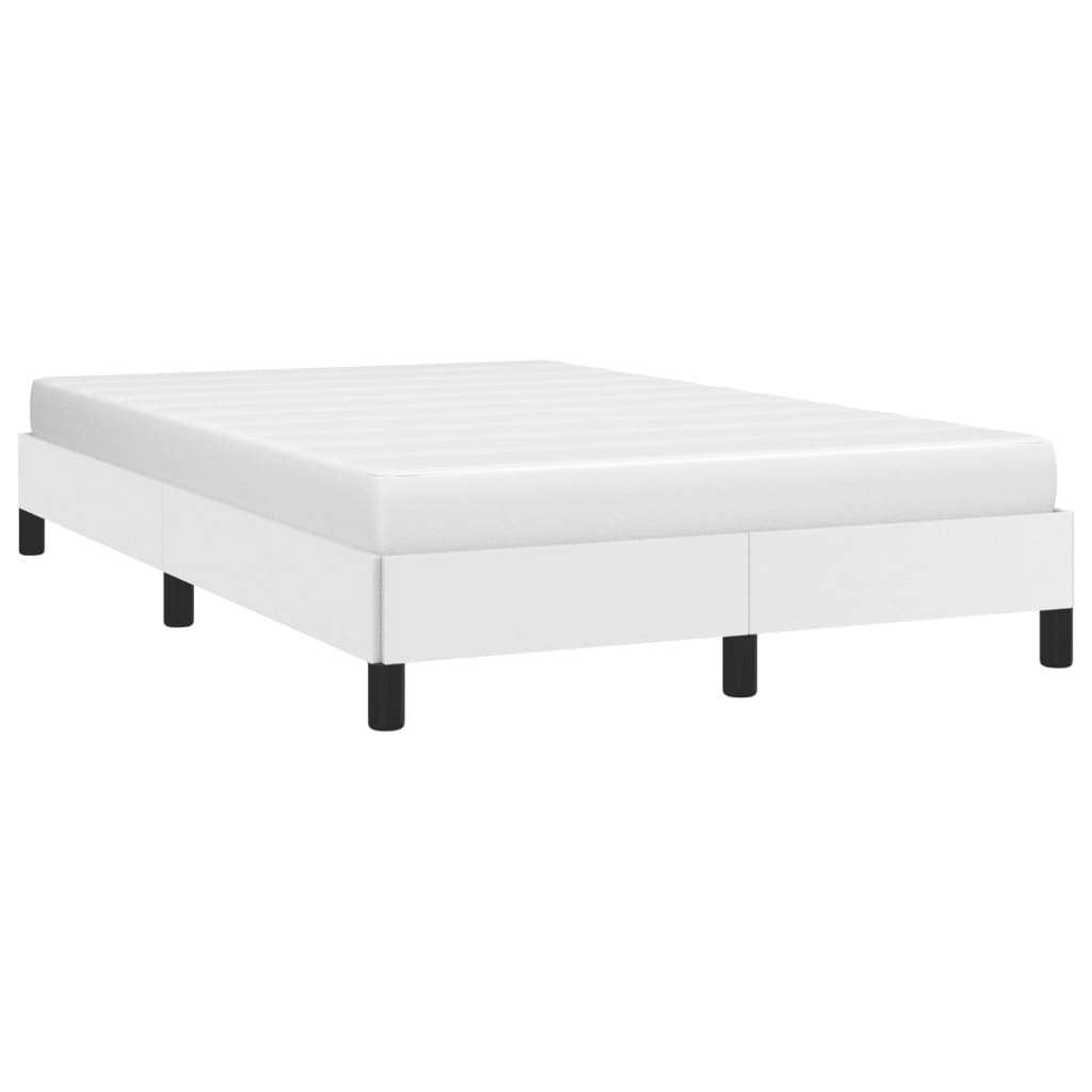Cadre de lit sans matelas blanc 120 x 190 cm similicuir - 4
