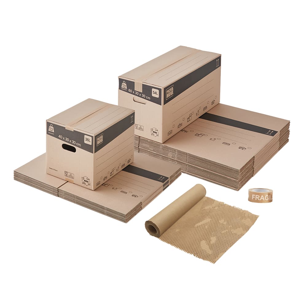 Produktbild von Pack And Move - Komplettes Umzugsset + 1 Kostenloser Kleber