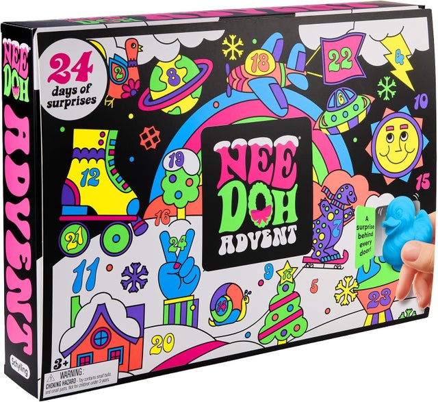 NeeDoh 2026 Squishmas Calendrier de l'Avent-Compte à rebours de Noël avec 24 mini jouets à presser