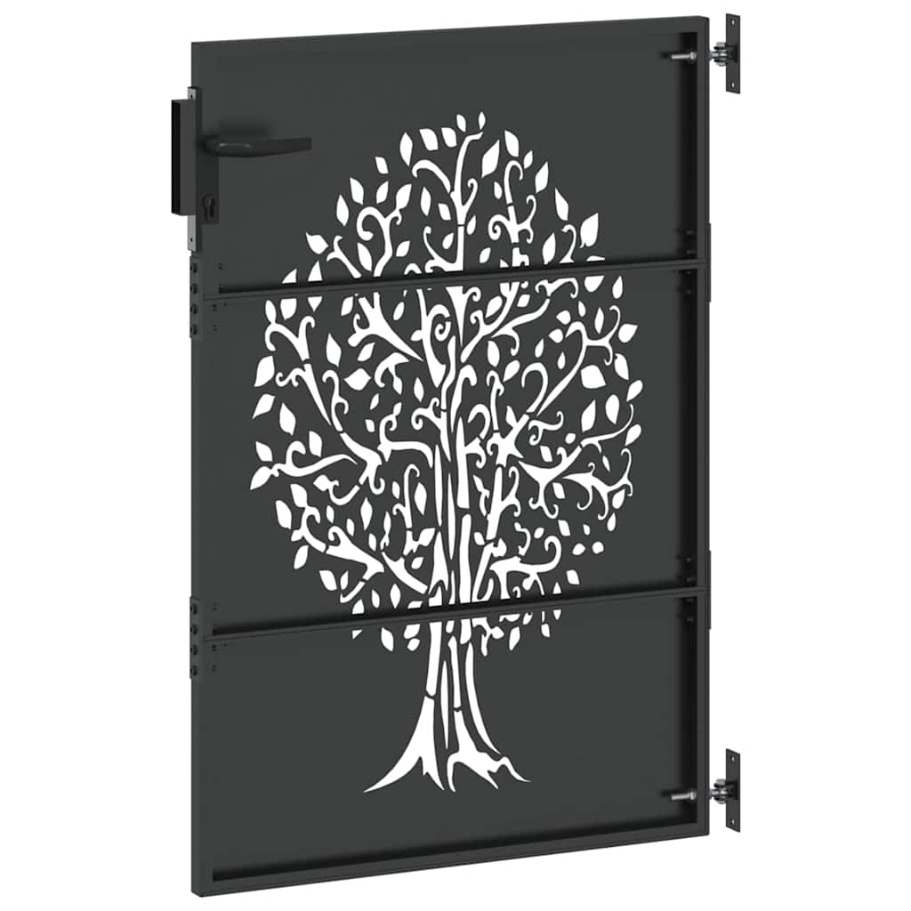 vidaXL Porte de Jardin Noir 85 x 125 cm Acier peint par poudre - 6