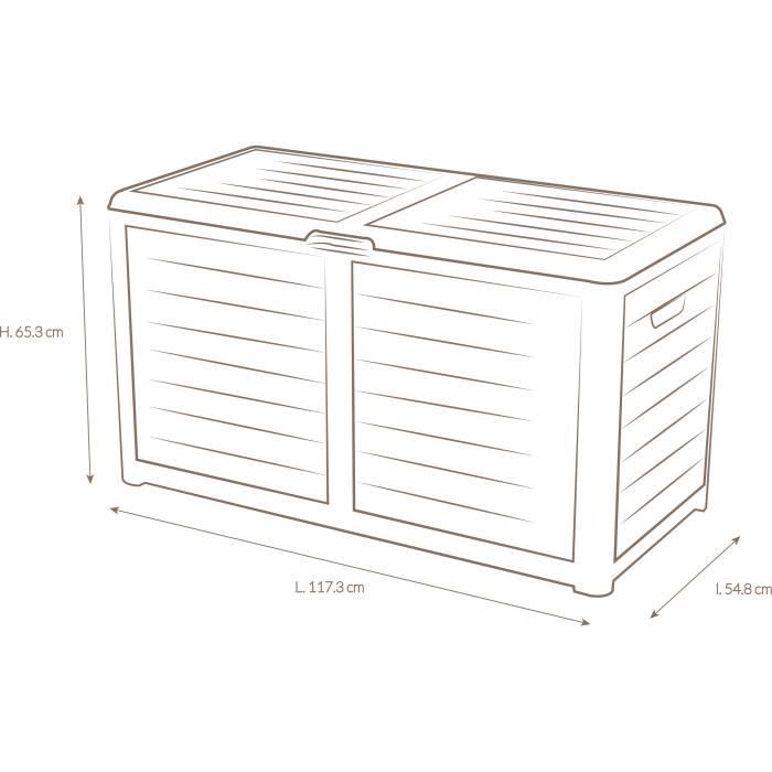 Coffre de rangement Baya - 420 L - Taupe - Eda - 4