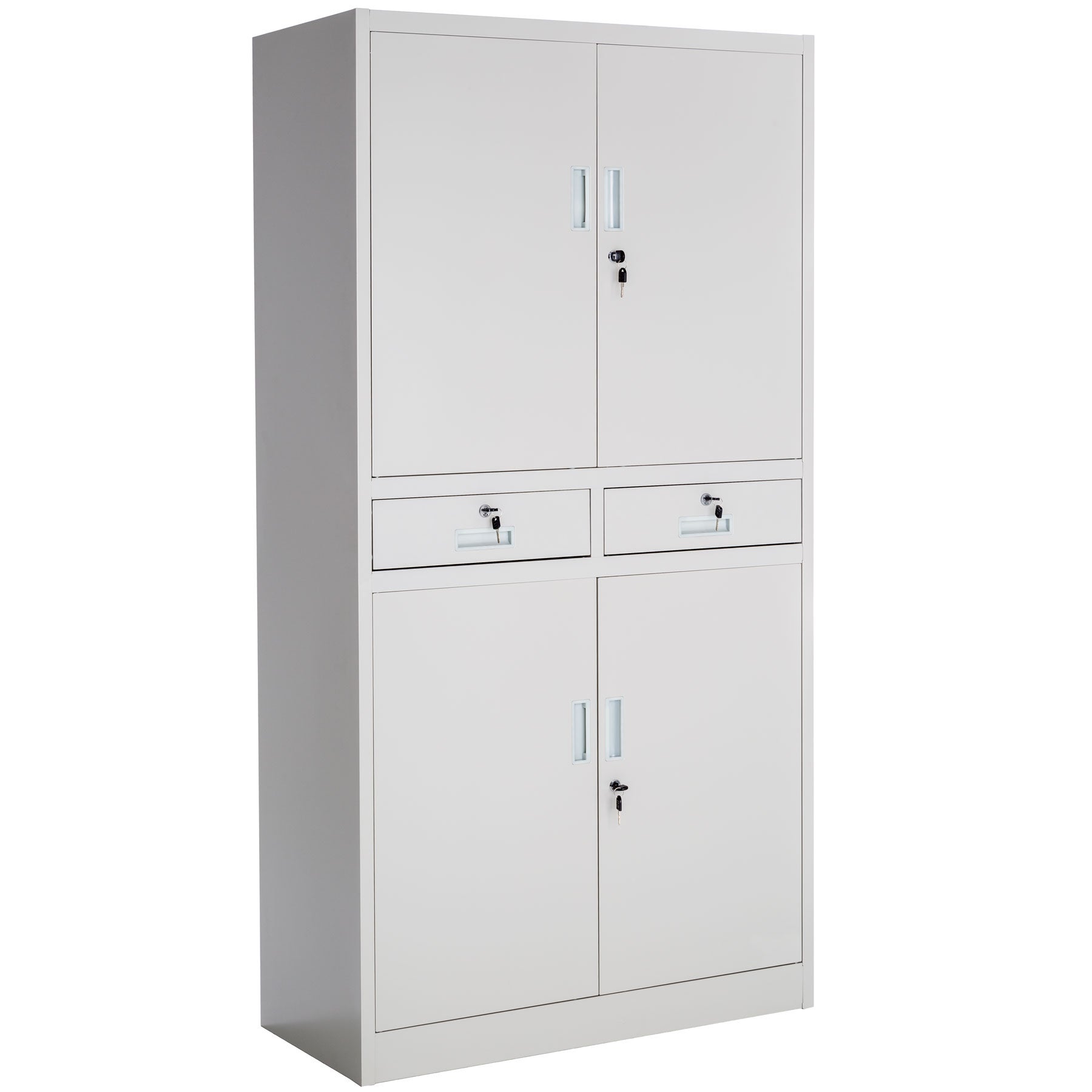 Armoire métallique de classement avec 2 tiroirs 40 x 90 x 180 cm en acier lâqué époxy TECTAKE - 2