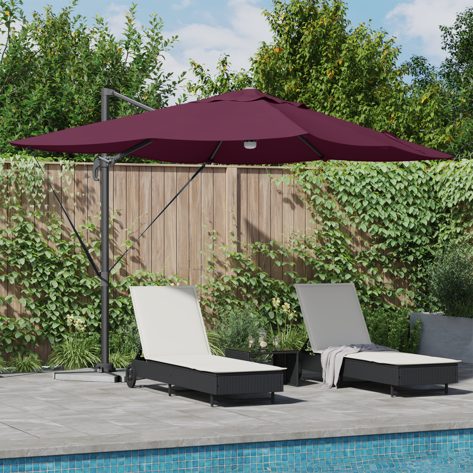 Tafel parasol - Zwart | ø 60 x 56 cm | WDMT™ | Flexibele en zeer stevige tafel parasol | Houdt je hapjes en drankjes heerlijk koel en uit de zon
