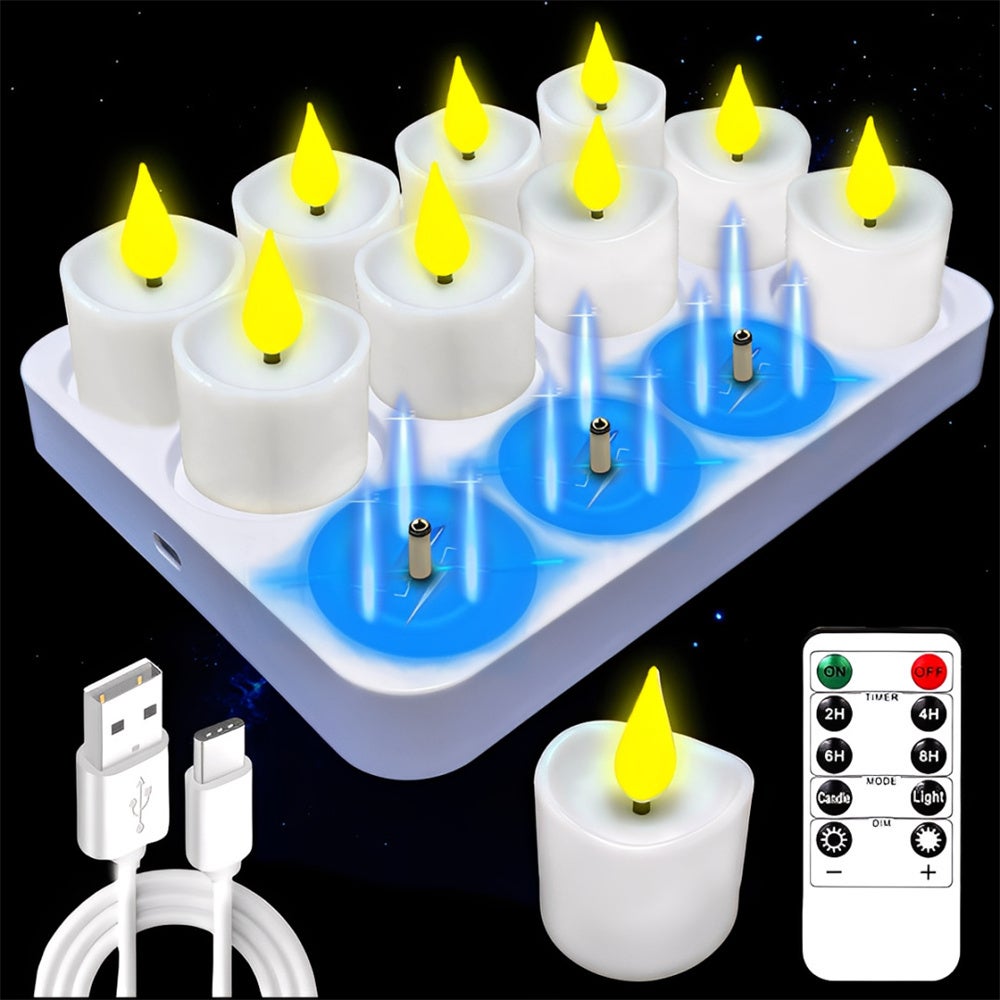 Candele LED senza fiamma, con telecomando e timer, in vera