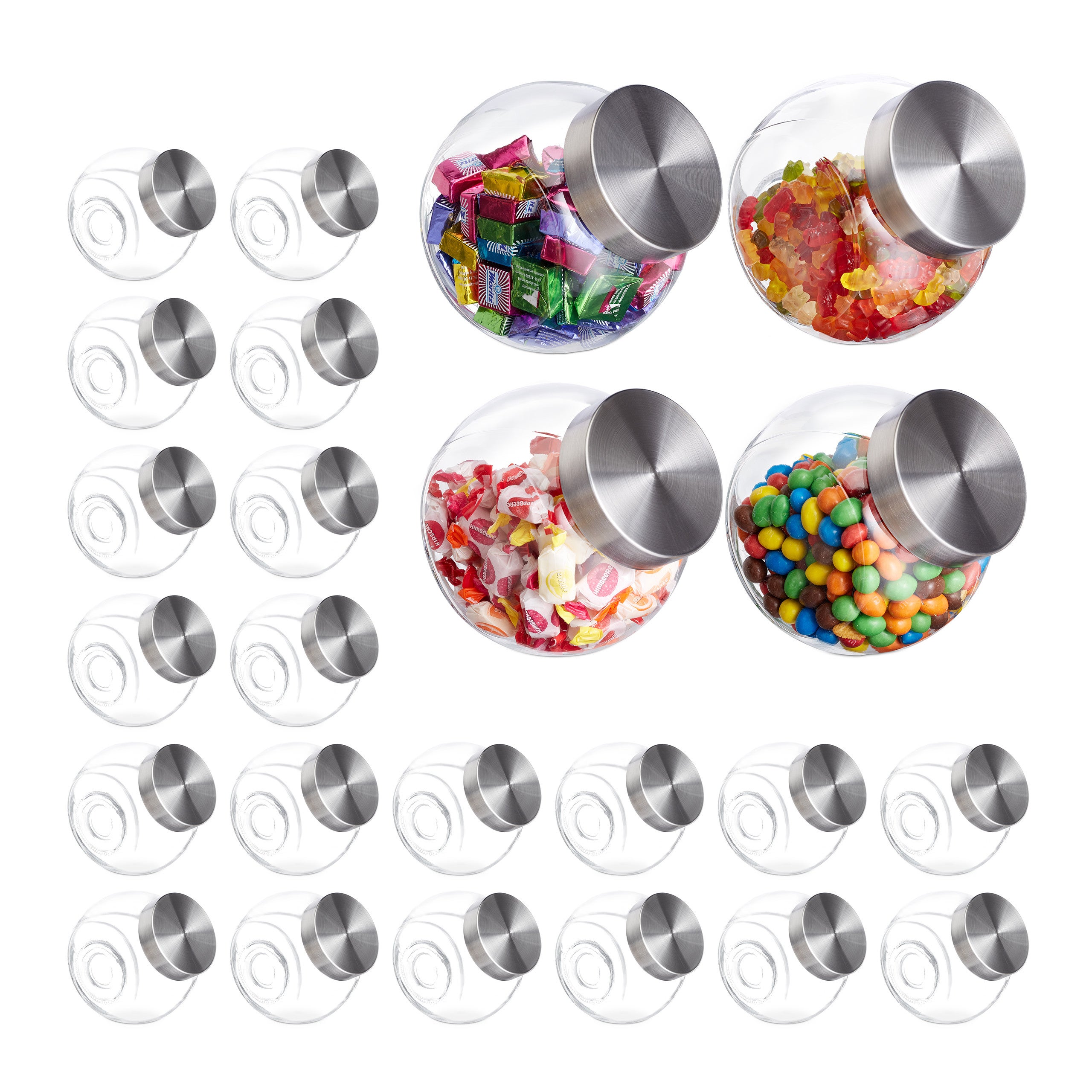 Star-Line -Set di barattoli in vetro a chiusura ermetica, capacità: 500 ml, contenitore per caramelle, ingredienti, spezie, 6 pezzi