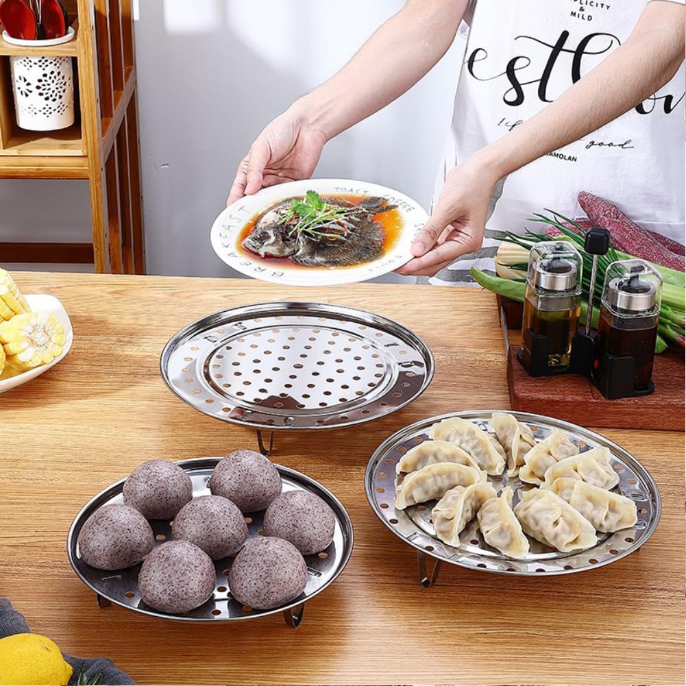 ZSMJAER 2 Piezas Rejilla Vapor,Rejilla De Vapor Redonda De Acero