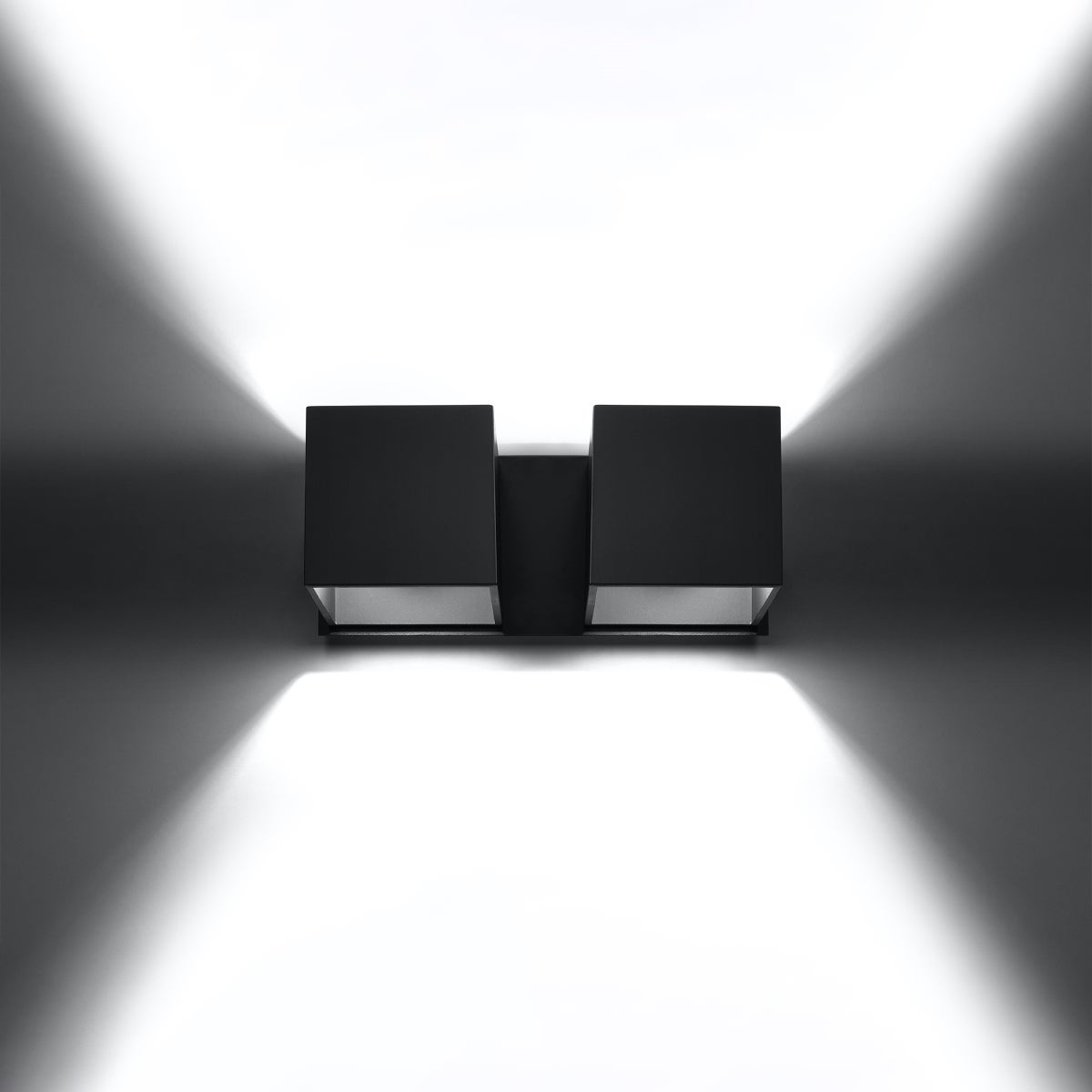 Kinkiet QUADX 2 czarny LED 3000K - 26x12x11cm Sollux