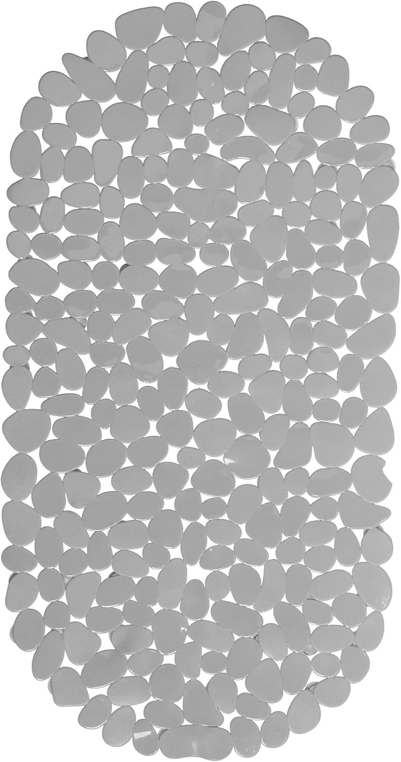 Mata łazienkowa antypoślizgowa, imitacja kamienia, z przyssawkami, zmywalna, dł. x szer.: 36 x 68 cm, kolor szary