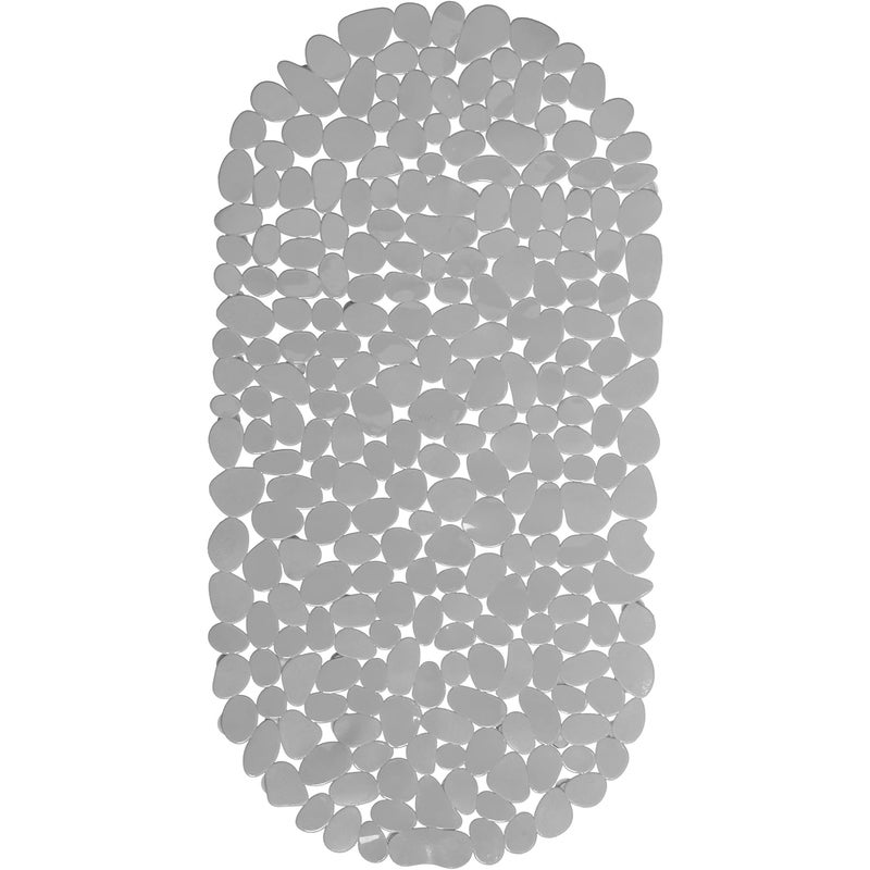 Mata łazienkowa antypoślizgowa, imitacja kamienia, z przyssawkami, zmywalna, dł. x szer.: 36 x 68 cm, kolor szary