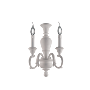 Applique Da Parete In Ottone Con Finitura Laccata Bianca, Stile Rustico Vintage Shabby Chic, Luce LED Diffusa - 5