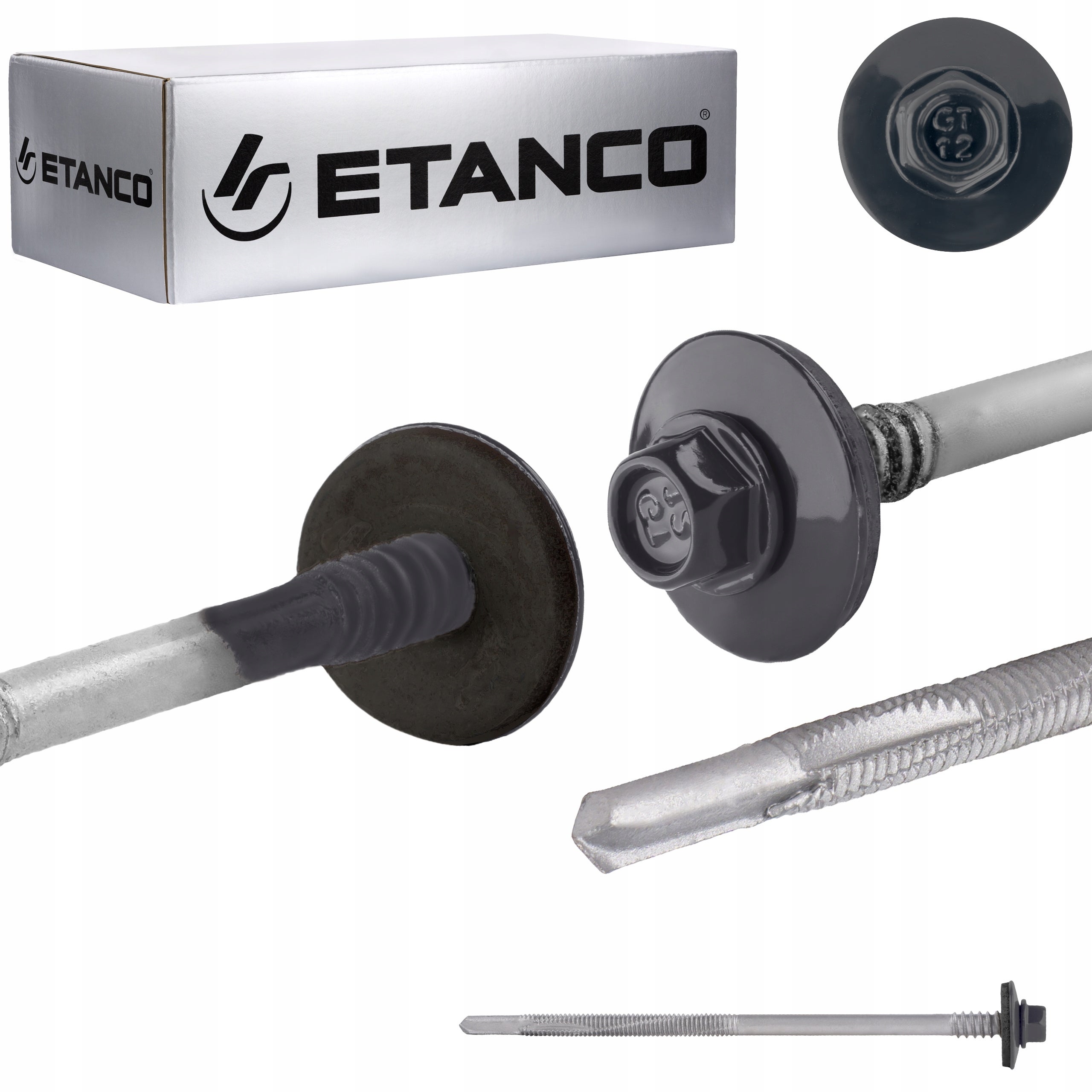 Wkręty do płyty warstwowej Etanco GTR12 5,5/6,3x130 mm RAL 7016 100szt
