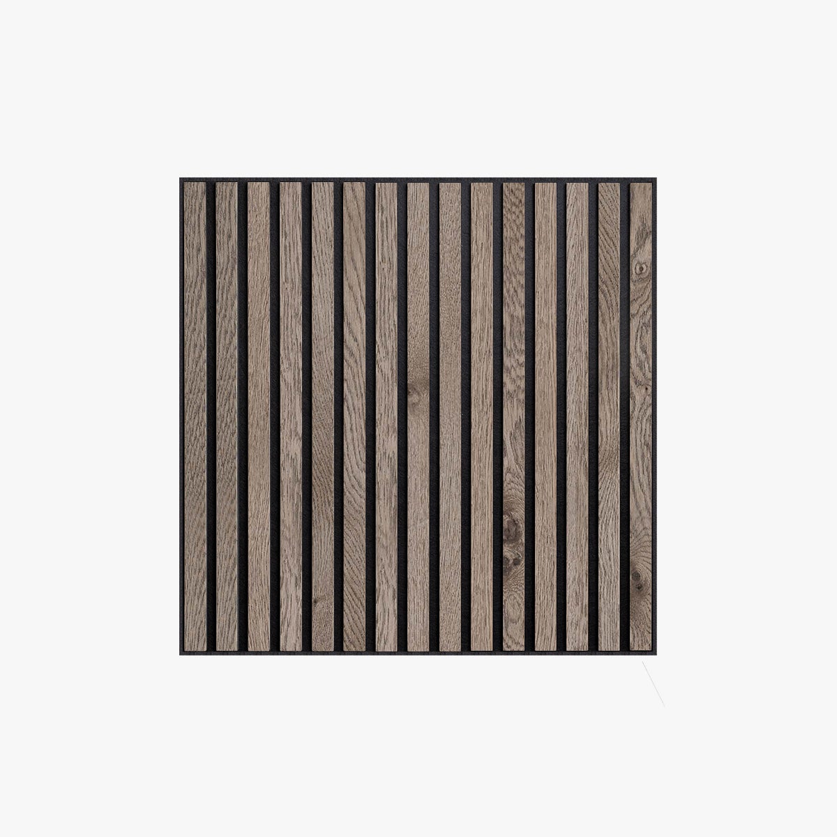 Panel palilleria alistonado Akupanel acústico,decorativo de 60x60cm,fieltro y listones MDF chapado madera natural Roble Rústico Gris - 2