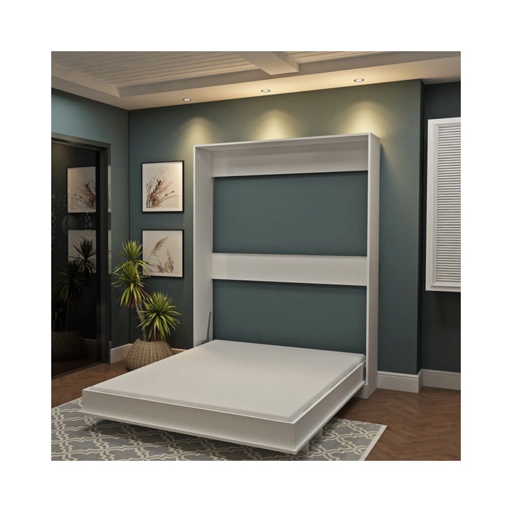 Letto matrimoniale a scomparsa Primer bianco 164x38x221H Leroy