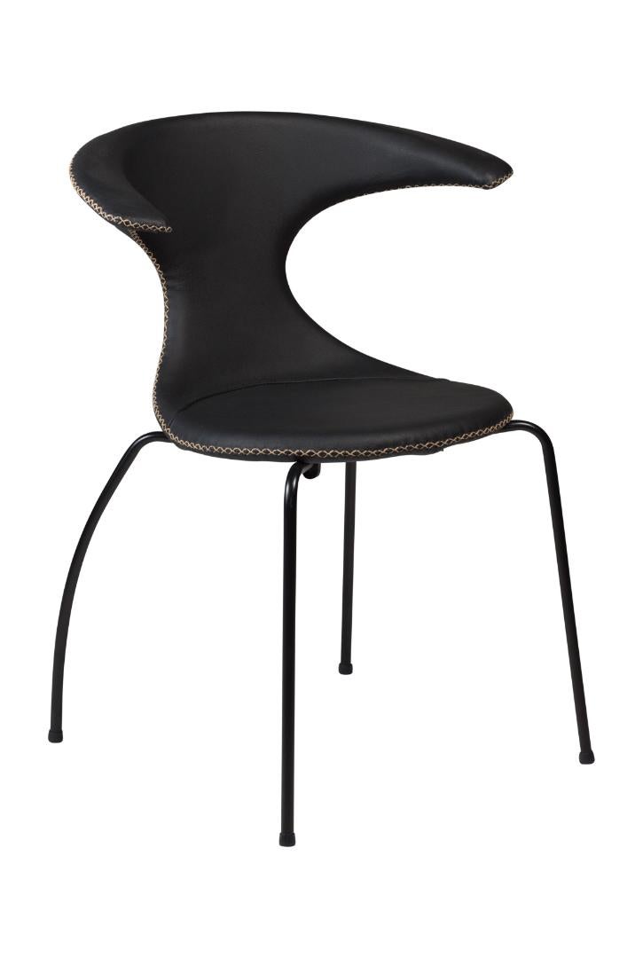 Flair Dan-Form krzesło stołowe prawdziwa skóra czarny.