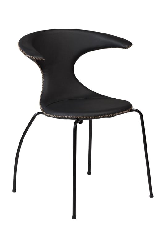 Flair Dan-Form krzesło stołowe prawdziwa skóra czarny.